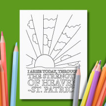 St. Patrick Catholic Prayer Whimsical Colouring