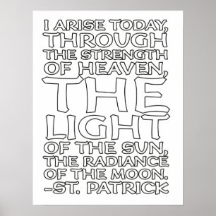 St. Patrick Catholic Prayer Whimsical Colouring  Poster