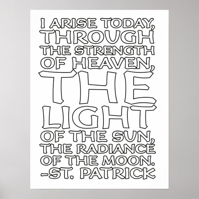 St. Patrick Catholic Prayer Whimsical Colouring  Poster (Front)