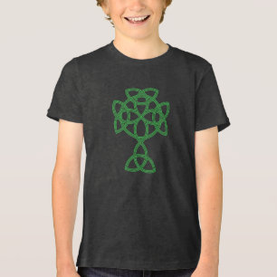 St. Patrick Celtic Cross   Trinity Knot & Quote Tri-Blend Shirt