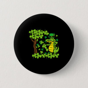 St Patrick Day Alligator Shamrock Saint Pattys Men 6 Cm Round Badge