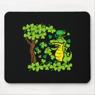 St Patrick Day Alligator Shamrock Saint Pattys Men Mouse Mat