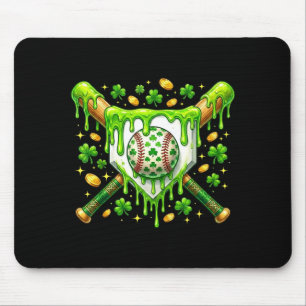 St Patrick Day Baseball Drip Ice Cream Baseball Ho Mouse Mat