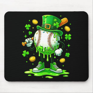 St Patrick Day Baseball Drip Ice Cream Baseball Mouse Mat