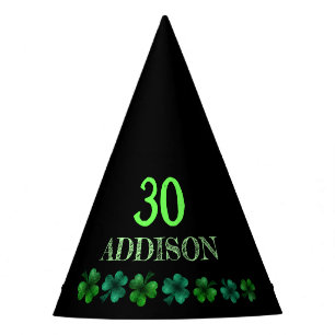 St Patrick Day Birthday Lets party shamrock Party Hat