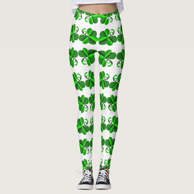 St Patrick Day. Clover element Leggings (Front)