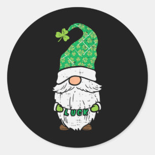 St Patrick Day Gnome Lucky Saint Paddys Pattys Men Classic Round Sticker
