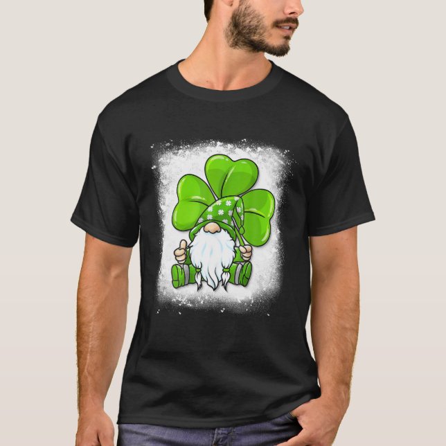 St Patrick Day Gnomes For Women Gnome Shamrock Gif T-Shirt (Front)