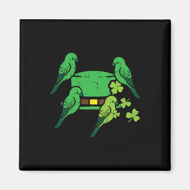 St Patrick Day Hat Birds Saint Paddys Cardinal Men Magnet (Front)