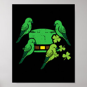 St Patrick Day Hat Birds Saint Paddys Cardinal Men Poster