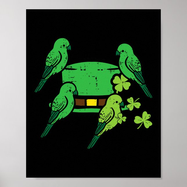 St Patrick Day Hat Birds Saint Paddys Cardinal Men Poster (Front)