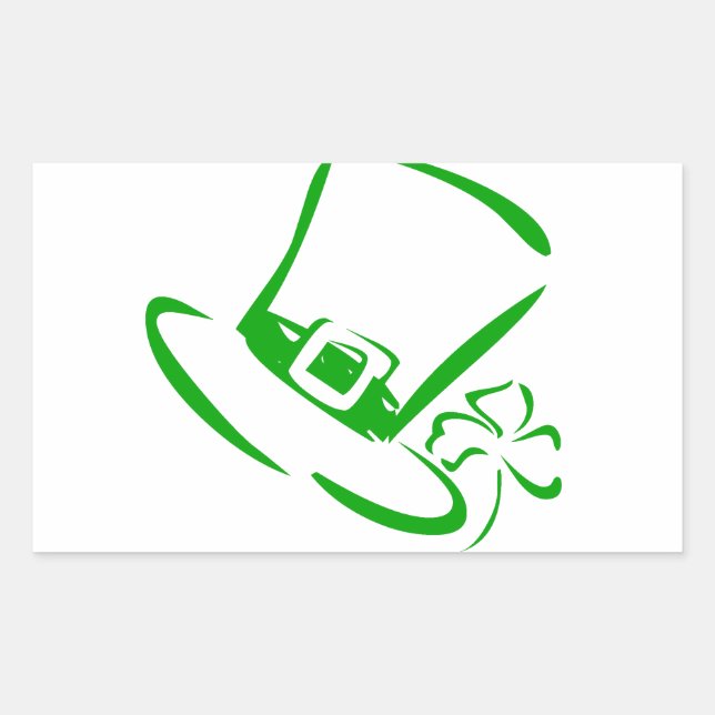 St. Patrick day hat Rectangular Sticker (Front)