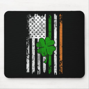 St Patrick Day Irish American Flag Retro Saint Pat Mouse Mat
