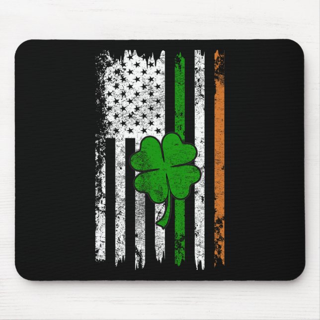 St Patrick Day Irish American Flag Retro Saint Pat Mouse Mat (Front)