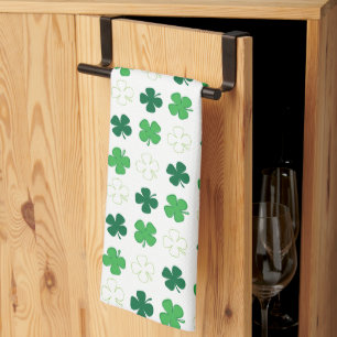 St. Patrick Day Irish Green Shamrocks Tea Towel