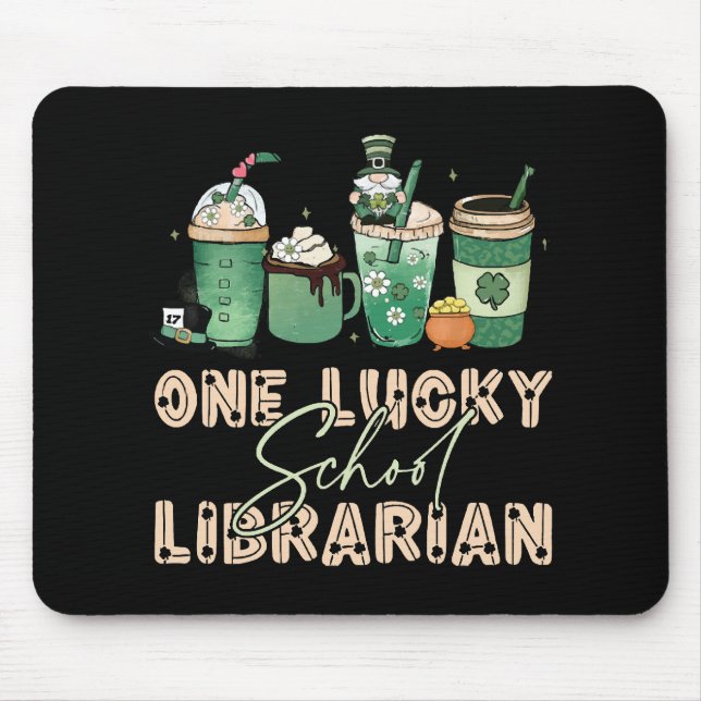St. Patrick Day Lucky Librarian Mouse Mat (Front)