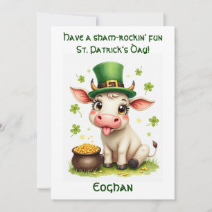 St Patrick Day Moo-rish Mischief Holiday Card
