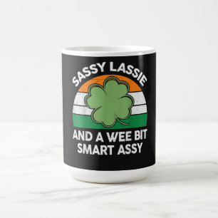 St Patrick Day Sassy Lassie Funny Shamrock Irish Coffee Mug