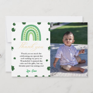 St Patrick day Shamrock Birthday Thank You Card