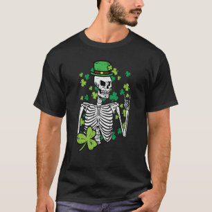 St Patrick Day Skeleton Rock Saint Paddys Rocker M T-Shirt