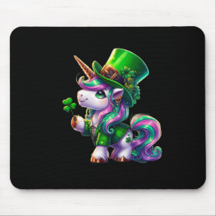 St Patrick Day Tees Irish Unicorn Girls Kids Women Mouse Mat