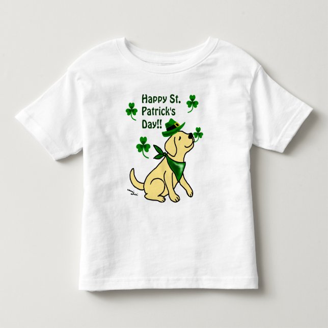 St. Patrick Day Yellow Labrador Toddler T-Shirt (Front)