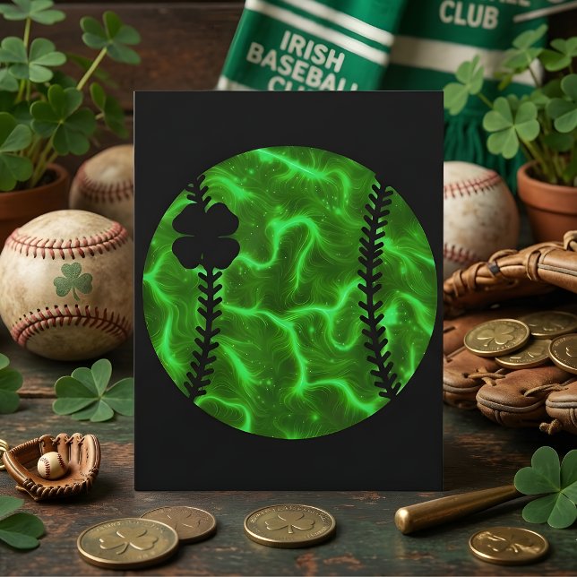 St Patrick Days Baseball Coach Lucky Holiday Card (Creator Uploaded)
