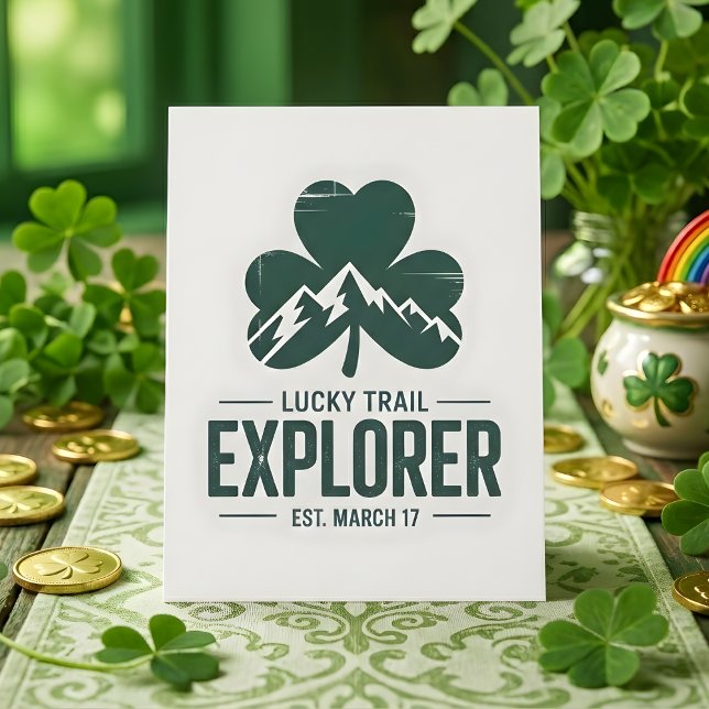 St Patrick Days Mountain Trail Lucky Holiday Card (Creator Uploaded)
