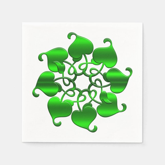 St Patrick element. Green mandala. Napkin (Front)