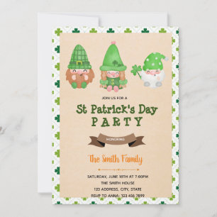 St patrick gnome invitation