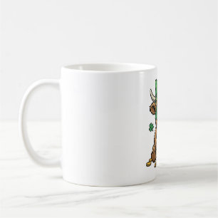 St Patrick Highland Cow Pot of Gold Vintage Art_1 Coffee Mug