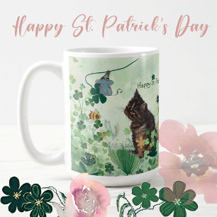 ST. Patrick Holiday Mug with cat and mouse