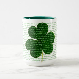 St. Patrick Hymn The Deer's Cry Shamrock Poem Mug