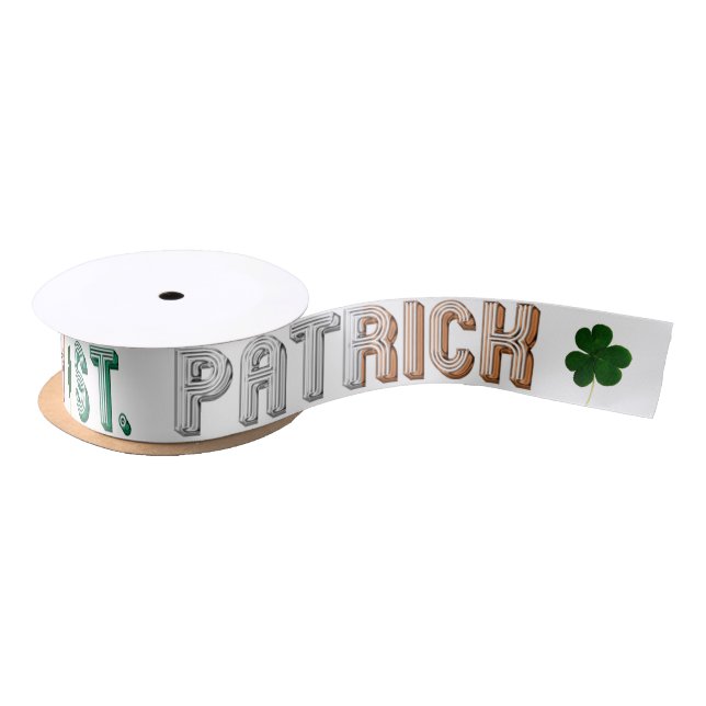 St. Patrick Ireland Irish St. Paddy Typography Satin Ribbon (Spool)