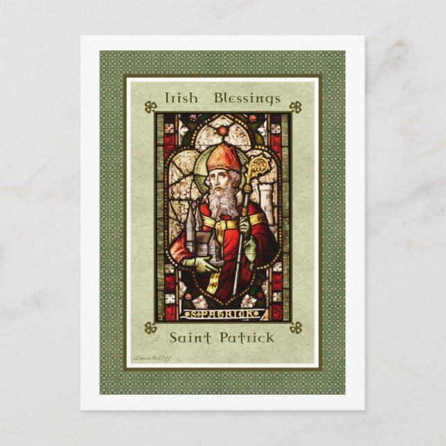 St. Patrick Irish Blessings Digital Art Postcard (Front)