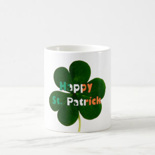 St. Patrick Irish Flag Colours Typography Shamrock Coffee Mug
