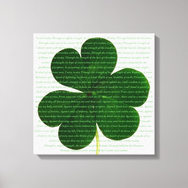 St. Patrick Irish Poem The Deer's Cry Shamrock Canvas Print (Front)