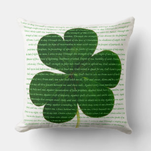 St. Patrick Irish Poem The Deer's Cry Shamrock Cushion
