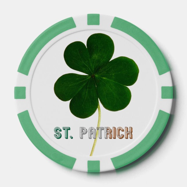 St. Patrick Irish Shamrock Clover Ireland Poker Chips (Front)