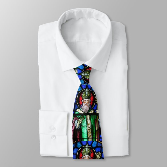 St. Patrick Irish Stained Glass Tie (Tied)