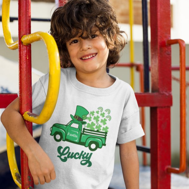 St Patrick Leprechaun Truck Rainbow Luck Shamrock T-Shirt (Creator Uploaded)