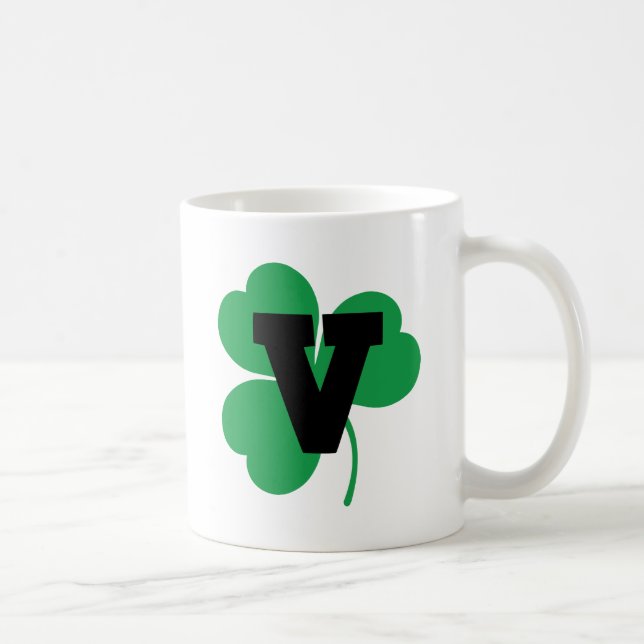 St Patrick Letter V Alphabet Coffee Mug (Right)