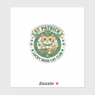 St Patrick Lucky Irish Cat Cute Cat T-Shirt Design