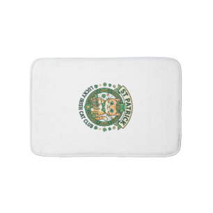 St Patrick Lucky Irish Cat Cute Cat T-Shirt Design Bath Mat