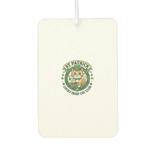 St Patrick Lucky Irish Cat Cute Cat T-Shirt Design Car Air Freshener
