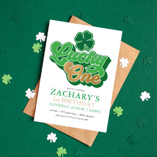 St. Patrick' Lucky One First Birthday Invitation