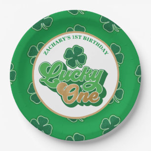 St. Patrick' Lucky One First Birthday Paper Plates