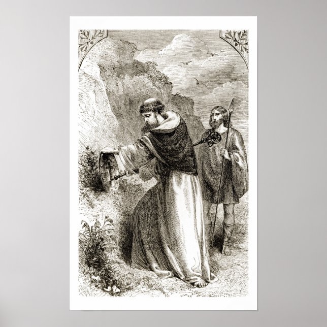St. Patrick marking Connal's shield with the Cross Poster (Front)