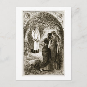 St. Patrick met by virgins in the wood of Fochlut, Postcard