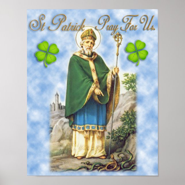 St Patrick, Patron Saint of Ireland. Poster (Front)